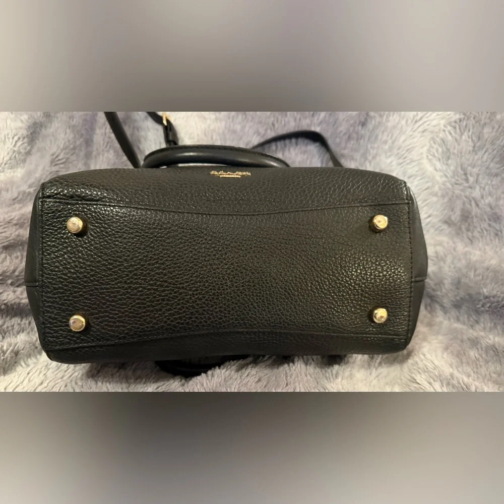 Coach Swagger Black Satchel Bag with Gold Accents F55665 EUC - Picture 11 of 16